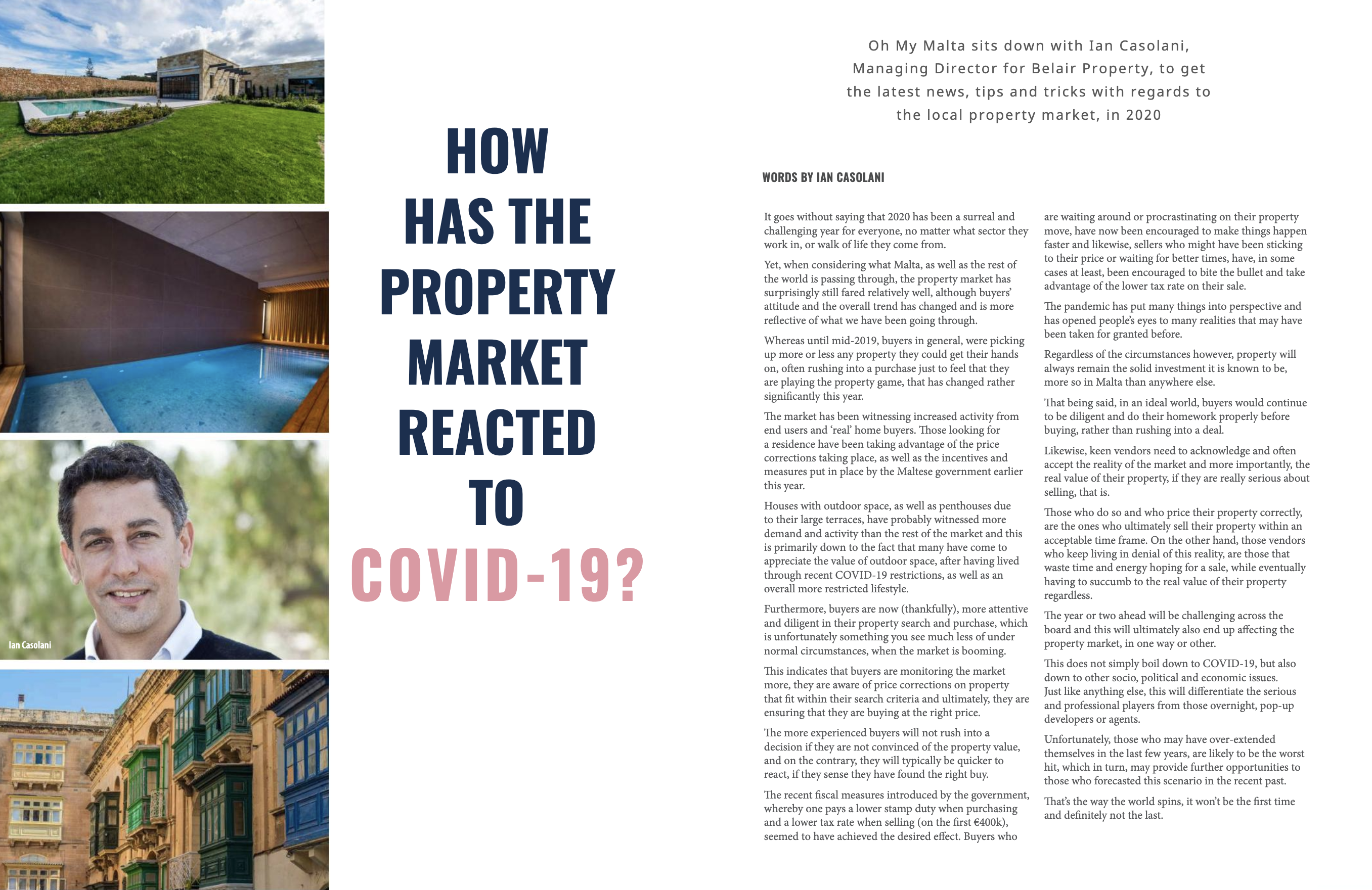 Article about Covid and property market